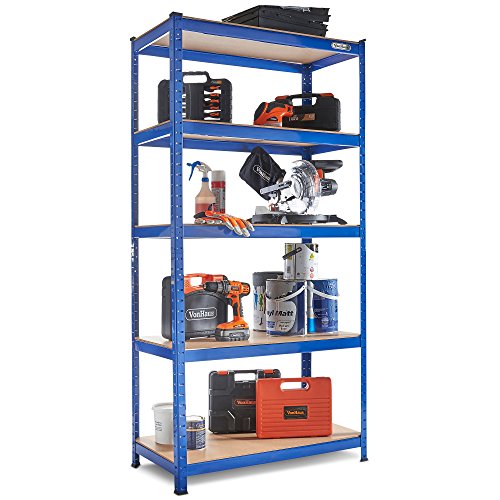 VonHaus 1,8 Heavy Duty Stahl & MDF Tier 5 Regale Regal oder Workbench - Massiver 1325Kg Kapazität
