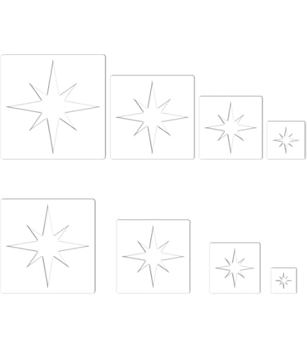 Stars Stencil N.2 - Pochoir Réutilisable Pour Chambre De Bébé, Motif Géométrique Sans Couture