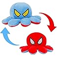 Grab Mantra Reversible Plushie Octopus Soft Toys, Double-Sided Flip Stuffed Animal Mood Plush Show Your Mood Without Saying a Word, as A Gift for Kids & Adult or for Decoration (Venom)