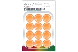 eMKay® Pack of 12 Ping Pong Table Tennis Balls (3-Star 40+ High-Performance ABS Material Training Balls) Ideal for Indoor and Outdoor Table Tennis - ORANGE