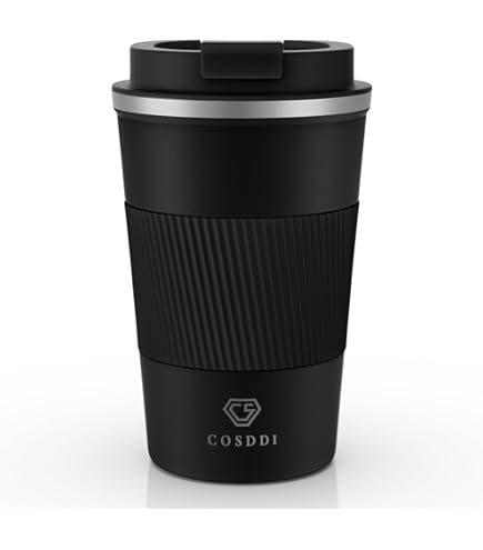 Tazza Termica Caffè To-Go 380ml In Acciaio Inox - Nero, Impermeabile E Senza BPA Per Auto E Ufficio - Foto 4