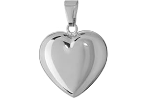 NKlaus catene con ciondoli a forma di cuore in argento 925 placcati in rodio 16x15,5mm ragazze 4776