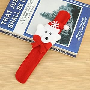 Kids Gift,Mamum LED Light Glow Xmas Slap Circle Bracelet Wrist band Christmas Dazzling Toy Gifts Little Bear / Fallow deer / Santa Claus / Snowman (A)