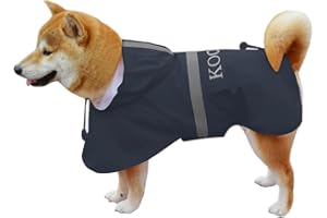 KOOGAL Imperméables pour Chiens avec Capuchon Impermeable Chien, Manteau Chien Imperméable, ultraléger et aéré avec Bandes réfléchissantes pour Chiens Moyens à Grands (Bleu foncé, 3XL)