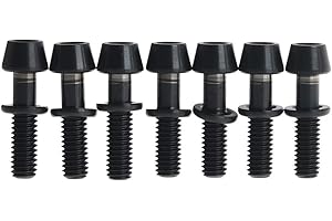 Yaruijia Tornillo de titanio M4 x 15,3 mm, tornillos Allen cónicos con arandela Ti para Ritchey C260 Carbon Matrix WCS vástago paquete de 7 (M4 x 15,3 mm, negro)