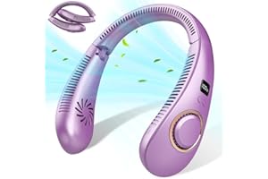 KOURIC Ventilateur Portable Cou 4000 mAh,Casque Ventilateur de Cou sans Pales Mini Pliable Pas Cher,Tour de Cou Ventilateur Electrique Rechargeable Personnel avec Flux d’air à 360° pour Cuisine Bureau Voyage