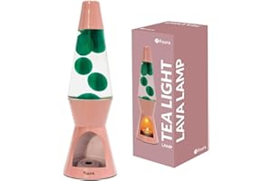 Fisura - Lavalampe mit Kerze. Rosa und grüne Lavalampe. Umweltfreundliche Lampe. Originelles Geschenk. 29 cm x 8,5 cm (Kerze Nicht enthalten)