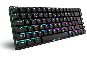 Sharkoon Skiller SGK50 S3 PBT Schwarz, RGB Gaming Keyboard, Gateron G PRO 3.0 Yellow, 75% Layout