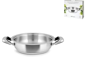 INOXPRAN - Tegame INOXCLASSIC in Acciaio Inossidabile con 2 Manici in Bachelite, Dimensioni 30x7 cm, Lavabile in Lavastoviglie, Utilizzabile su Tutti i Piani di Cottura compreso l'Induzione (627)