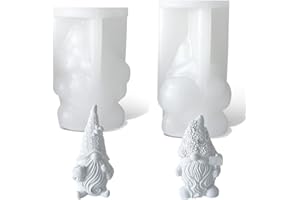 Frunimall 3D Silicone Moulds for Concrete, Christmas Decorations, Gnome Shaped Platinum Silica Gel, Easy to Use, Perfect DIY Gift