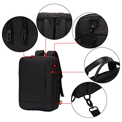 Veevan 3-in-1 Laptop Aktentasche Schultertasche Rucksack 15,6 Zoll - 3