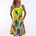 Produktbild Liusdh Kleid für Damen Lose Sommer Vintage ärmellose 3D Blumendruck Boho Short Mini Strap Tank Kleider(Green,L)