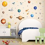 GET STICKING DÉCOR® Weltraum Sonnensystem Wandtattoo, Wandsticker Kollektion, Watercspace Ssys.2, Glänzend Herausnehmbar Vinyl, Multi Farbe. (Large) - 3
