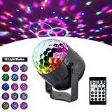 AOGUERBE Lampe de Scène 15 Color Éclairage de Discothèque, Mini Lumière Disco RGB LED Projecteur Effet Spot DJ Boule Cristal Disco Eclairage Déco Atmosphère Soirée Fête [Avec Télécommande ]