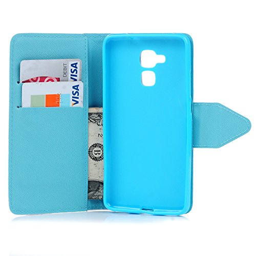 Badalink Huawei Honor 5c Hülle Schutzhülle PU Ledertasche Don’t Touch My Phone Muster Huawei Honor 7 Lite/Huawei GT3 Flip PU Leder Wallet Case Etui Schale mit Magnetverschluss Stand Halter Falten Standfunktion und Cardslots Kredit Karte Kartenfächer Schwarze Augen Cover Schale - 3