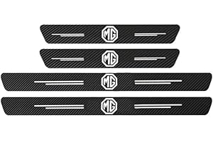 GRONGU Car Kick Plates, Self-Adhesive Carbon Fiber Anti Scratch Door Sill Protection Sticker Interior Accessories, For MG TF ZR ZS HS GS GT RX5 RX8 MG6 MG3 MG5 MG7