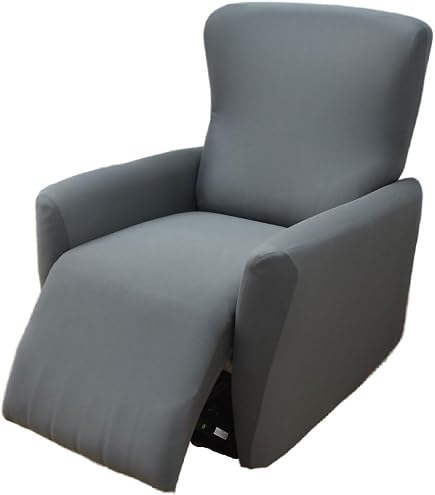 Copripoltrona Relax Reclinabile In Velluto Elasticizzato Universale - 4 Pezzi Con Tasche, Bianco