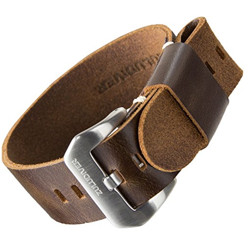 Uhrenarmband ZULUDIVER Echtes Leder USM NATO Dunkelbraun 22mm Uhrenarmband ZULUDIVER Echtes Leder USM NATO Dunkelbraun 22mm
