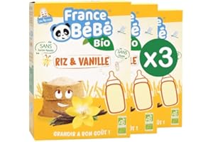 FRANCE BéBé BIO - Céréales BIO Riz Vanille pour Bébé dès 4 mois- Lot 3 x 200g