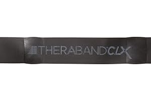 Theraband Clx Banda de Resistencia Sin Látex, 11 Lazos para Pilates, Gimnasia en Casa, Fisioterapia Profesional y Equipamiento de Gimnasia, 2.5 m, Negro, Especial Pesado Avanzado Nivel 1