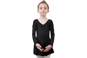 Tancefair Ragazza Vestito da Balletto Body Danza Tutu da Balletto Leotard Vestito Ginnastica Manica/Lunga Corta Ballet Outfit con Chiffon Gonna