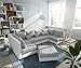Produktbild DELIFE Couch Panama Hellgrau Weiss mit Hocker Wohnlandschaft modular