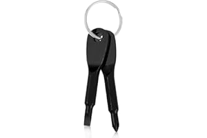 Cobee Tournevis Multifonction Porte-clés - 2 Pièces Ensemble Portable Tête Plate Cruciforme, Mini Tournevis pour Homme (Noir)