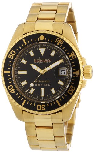 Nautec No Limit Herren-Armbanduhr XL Deep Sea Analog Automatik Edelstahl beschichtet DS AT/GDGDBKBK Nautec No Limit Herren-Armbanduhr XL Deep Sea Analog Automatik Edelstahl beschichtet DS AT/GDGDBKBK