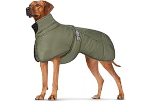 DoggieKit Abrigos para perros Impermeable prueba de viento Cálido Invierno Seguro Roscado Tiras reflectantes Chaqueta medianos grandes con arnés Orificio Cachorro Mascota Clima frío Traje Ropa Chaleco