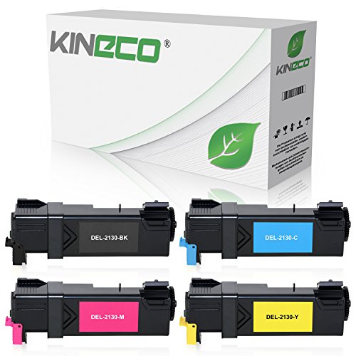 4 Toner kompatibel zu Dell 2130cn, 2135cn - Schwarz 2.000 Seiten, Color je 2.000 Seiten