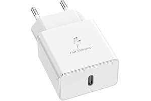 Powersky Ładowarka typu C zasilacz do Samsung Galaxy S22, S21, S20, S10, S9, S8, Edge/Plus/Active, Note 20,10, 9 i A54, A53, A33, A23, adapter do tabletu, wtyczka USB C, szybka ładowarka biała