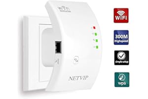 NETVIP WiFi Repetidor Amplificador WiFi 300Mbps Cubre hasta 200㎡, WiFi Extender Booster Punto de Acceso Puerto, Aumenta la Cobertura WiFi,Compatible con Todas Las Cajas de Internet, Ethernet Puerto