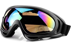 BECILES pary okularów narciarskich/snowboardowych, ochrona przed promieniowaniem UV, gogle motocrossowe, dopasowane do kasków, przeciwmgielne, do jazdy na motocyklu, rowerze, deskorolce, uniseks