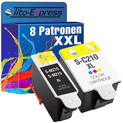 PlatinumSerie® Multipack 8x Patrone XL für Samsung 4x INK-M210/215 Black & 4x INK-C210 Color CJX-1000 CJX-1050W CJX-2000FW