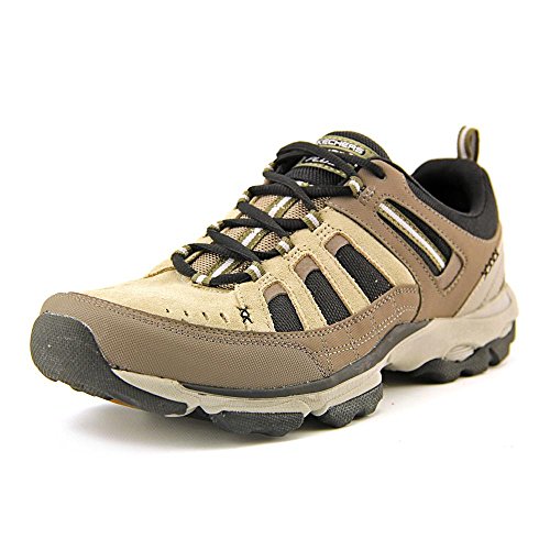 Preisvergleich Produktbild Skechers Urban Voltaic Herren Braun Leder Turnschuhe Schuhe Neu EU 42