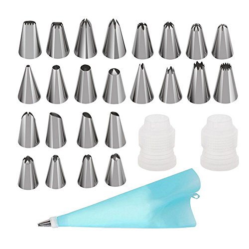 Smallones 24 Stück Spritztüllen Set Edelstahl Kuchen Spritztüllen Garniertülle Torten Dekorieren Werkzeug Piping Nozzles - 2