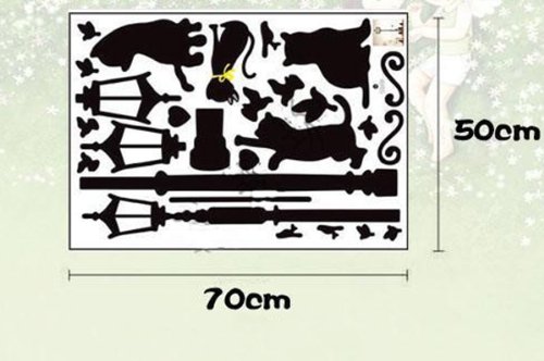 Fuloon Schwarze Katzen und Straße Licht Wandtattoo Wandaufkleber Wandsticker für Wohnzimmer Schlafzimmer Kinderzimmer - 6