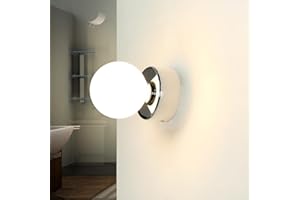 LICHT-ERLEBNISSE Kinkiet wewnętrzny szkło metal w chromie IP44 łazienka H: 10 cm G9 maks. 40 W kula nieoślepiające lustro nowoczesny kinkiet łazienkowy BRAZOS