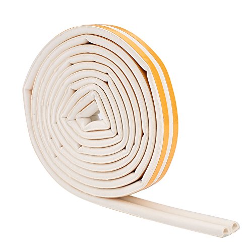 Preisvergleich Produktbild Gallocabe selbstklebende Isolationstüren und Fenster Zugluft-Auslassschaum Dichtungsstreifen Schalldämmung Kollisionsvermeidung Gummiabdichtungs-Abdichtung -D / Weiß