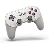8Bitdo Controller Bluetooth Pro 2 per Switch, PC, macOS, Android, Steam e Raspberry Pi (G Classic Edition), grigio chiaro