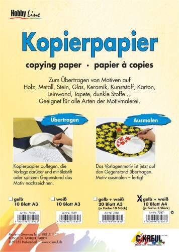 Pauspapier A4 gelb+weiß