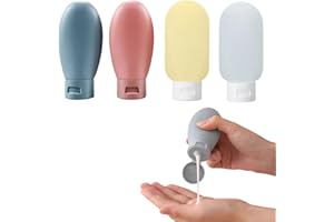 EBHO 4 Pezzi Contenitori Viaggio Liquidi,Accessori da Viaggio,Kit Viaggio Liquidi,Kit Contenitori da Viaggio Flaconi per Shampoo, Liquidi And Lozione