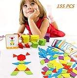 【Ein tolles Geschenk für Kinder】: Verschiedene Wege, um das Gehirn stimulierende Spielzeug zu spielen. Alles in einem Produkt, das über Farben, frühe Geometrieformen, Anpassung und Fantasie lehrt. Tolles Geschenk zum Geburtstag, Weihnachten, Halloween, Thanksgiving und Silvester. Bringen Sie ein Lächeln auf das Gesicht Ihres Sohnes oder Ihrer Tochter, während Sie sie mit diesen bunten, unterhaltsamen und lehrreichen Musterblöcken präsentieren, die sie für endlose Stunden beschäftigen