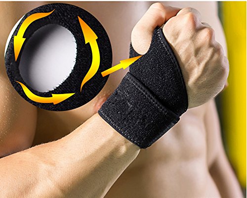 Handgelenkbandage [2 Stück], Yesloo verstellbare Handgelenkstütze / Handbandage / Handgelenkschoner für Damen und Herren, rechts und links tragbar für für Sport, Arbeit und Alltag, Schwarz - 5