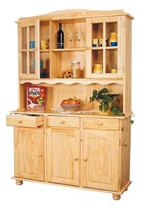 Inter Link Links 30500020 Toscana Bahut Vaisselier Vernis Naturel 43 x 130 x 198 cm