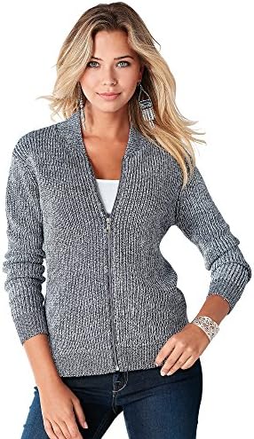 Women039;s Jacket Closed by Zip With Metallic Yarns, Black, XXL