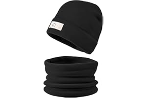 crazy bean Cappello e Scaldacollo Bambino Ragazzo in Pile Termico Set Berretto e Sciarp Calda Ragazza Imbottita Invernale