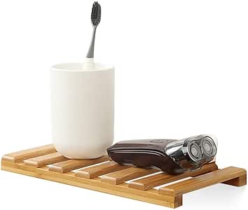 Decdeal Schwebende Regale Bambus Lagerregal Wand Dekor Duschablage