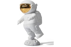 HAUCOZE Amoy-Art Astronauta Figura Escultura Modern Decorativa Regalo Interior Estatua Salon Arte Resina Decoración del Hogar Bianco 19cm
