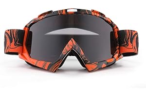 SPOSUNE Motorradbrille, ATV Dirt Bike Off Road Racing MX-Fahrbrille Anti-Scratch Staubdicht Biegbar UV400 Brille Gepolstert Weicher Dicker Schaumstoff, Verstellbarer Riemen Erwachsenen-Motocross